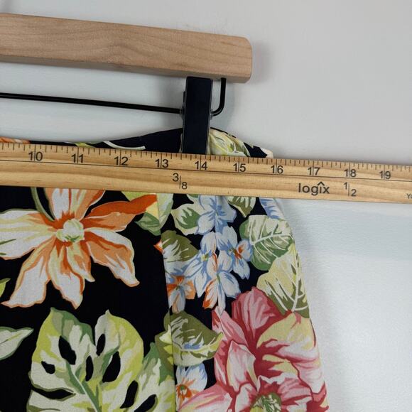 Vtg Talbots Midi Skirt Women 12 Multi Floral 100% Silk Boho Tropical Colorful - Picture 5 of 8